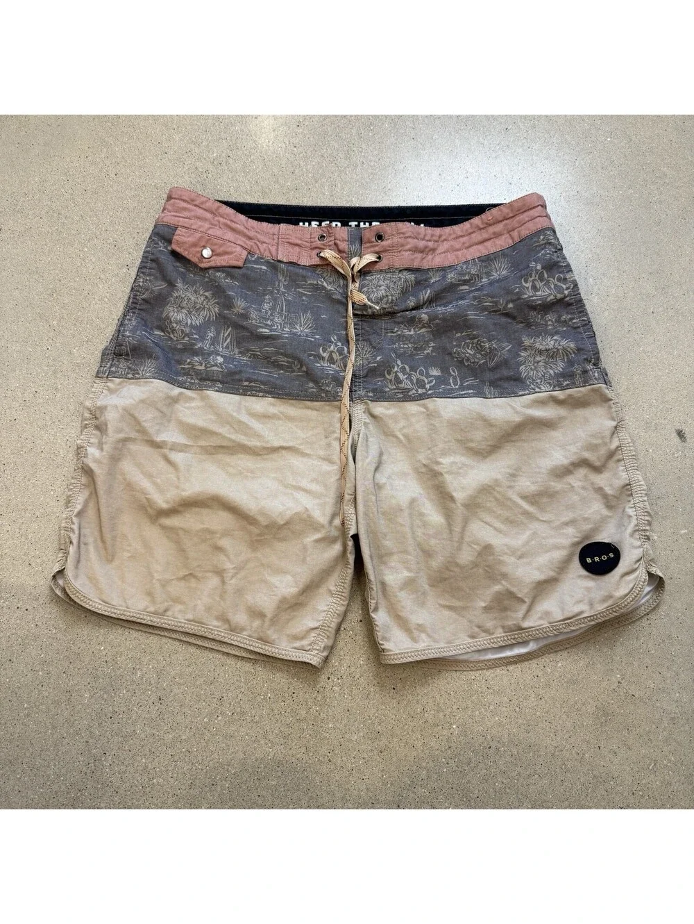 Howler Bros Board Shorts Mens 34 Gray Drawstring Pockets Surf Swim Trunks